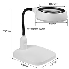 Desktop With 21 LED Lights 10X HD Reading Repair Metal Hose Magnifier, EU Plug, US Plug