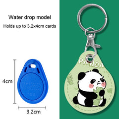 2pcs Cute Sensor Access Door Card Cover Keychain Elevator Water Drops Round Key Holder, Three Pachas, Three Pandas, Three Mickeys, Lovely Pacha