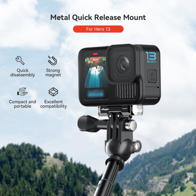 For GoPro HERO13 Black aMagisn Metal Magnetic Quick Release Base Dual Interface Adapter For GoPro HERO13 Black aMagisn Metal Magnetic Quick Release Base Dual Interface Adapter