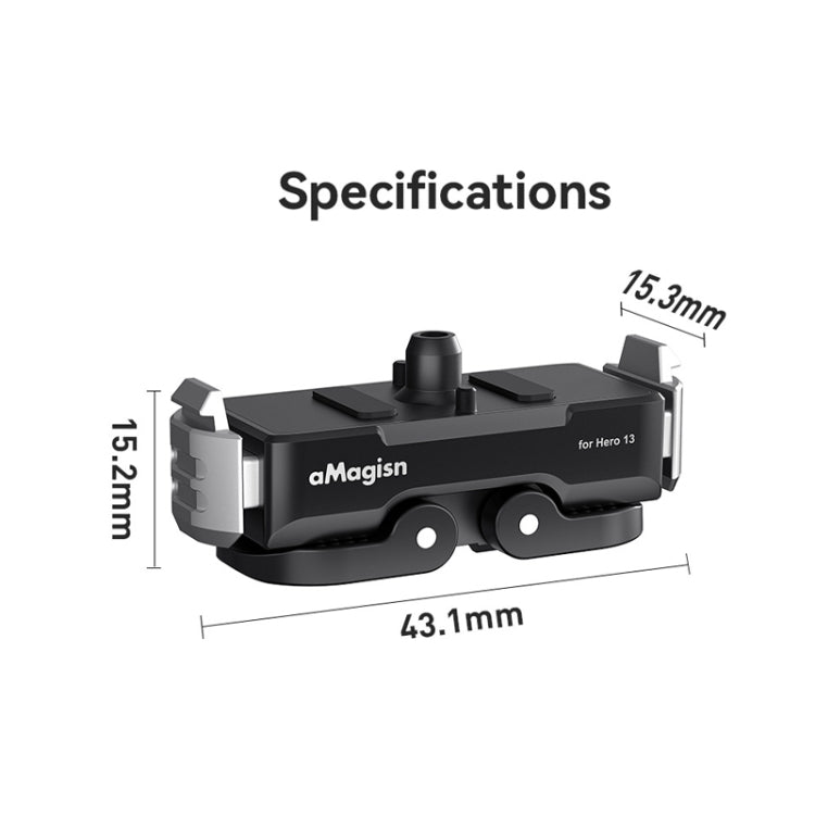 For GoPro HERO13 Black aMagisn Metal Magnetic Quick Release Base Dual Interface Adapter For GoPro HERO13 Black aMagisn Metal Magnetic Quick Release Base Dual Interface Adapter