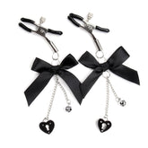 Female Cute Bow Pendant Conditioning Nipple Clips Adult SM Erotic Toys
