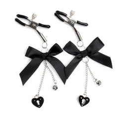 Female Cute Bow Pendant Conditioning Nipple Clips Adult SM Erotic Toys