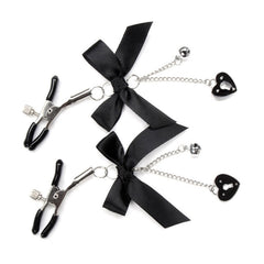 Female Cute Bow Pendant Conditioning Nipple Clips Adult SM Erotic Toys