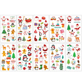 Colorful Christmas Tattoo Stickers Waterproof Holiday Party Children Disposable Tattoo Stickers, 10pcs /Set