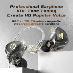 3.5mm Mobile Phone Earphones Sports In-Ear Pluggable Stage Earphone, QKZ HBB With Microphone, QKZ HBB Standard