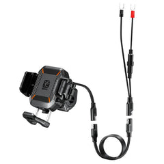 Kewig M33-A5 Outdoor Riding Shock Absorbing Anti-Theft 15W QI Wireless Charger Cell Phone Mounting Bracket