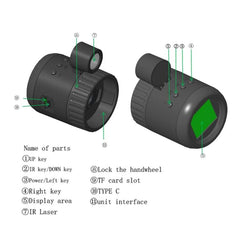 350m 1-10X Outdoor Night Vision Monocular Night Vision Device 1080P HD Telescope