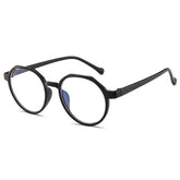 Fashion Eyeglasses Retro TR Frame Plain Glass Spectacles, Blue, Bright black, Matte Black, Pink, Gray