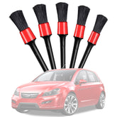 5 Pcs Car Detailing Brush Cleaning Natural Boar Hair Brushes Auto Detail Tools Products Wheels Dashboard, 5 in 1 Random Color Delivery, 5 in 1 Black, 5 in 1 White