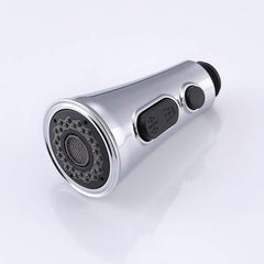 Kitchen Horn Button Switch Pausable Faucet Sprinkler Water Saving Nozzle Sprayer Filter, Plating CP, Drawing BN