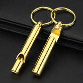 2 PCS Metal Whistle Bottle Opener Keychain Creative Multifunctional Key Ring Pendant, Gold, Silver
