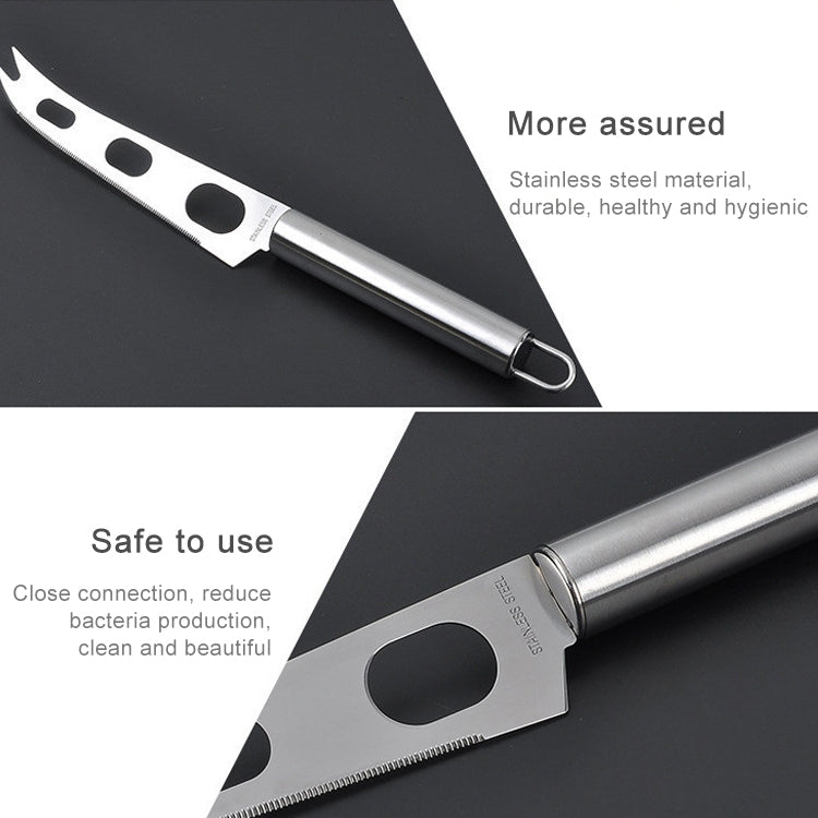 Stainless Steel Cheese Knife With Fork Tip Cheese Butter Knife Slicer Butter Pizza Cutter, Cheese Knife Stainless Steel Cheese Knife With Fork Tip Cheese Butter Knife Slicer Butter Pizza Cutter, Cheese Knife