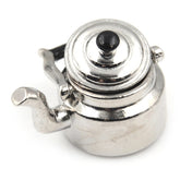 Dollhouse Miniature Metal Tea Kettle Pot Classic Pretend Play Furniture Toys for Kitchen Accessory, Metal Tea Kettle