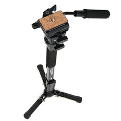 YUNTENG VCT-288RM SLR Camera Monopod Camera Support Foot Hydraulic Head Professional Photography Stand, Max Height: 1.48m