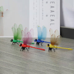 4 PCS/Set Simulation Dragonfly Magnetic Refrigerator Stickers Home Wall Garden Decoration, 4 PCS/Set Magnetic, 4 PCS/Set Pin