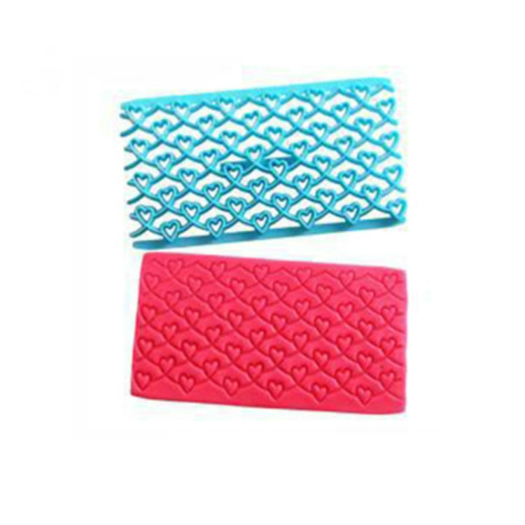 2 PCS Cake Fondant Tool Heart Shaped Diamond Texture Plaid Overpass Quyi Seal Printing Mould 2 PCS Cake Fondant Tool Heart Shaped Diamond Texture Plaid Overpass Quyi Seal Printing Mould