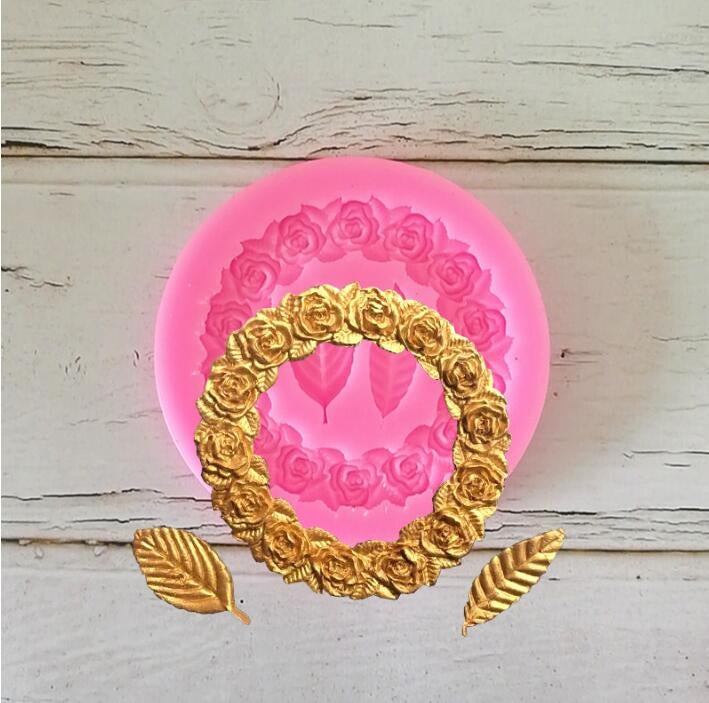 2 PCS Rose Garland Rose Leaf Silicone Fondant Mold Cake Edging Decoration Tool Baking Glue Mold 2 PCS Rose Garland Rose Leaf Silicone Fondant Mold Cake Edging Decoration Tool Baking Glue Mold