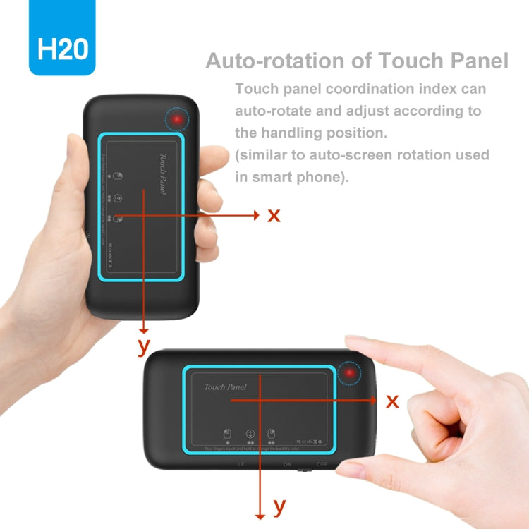 Mini teclado táctil multitáctil inalámbrico inteligente H20 de 2,4 GHz, teclado multitáctil H20 Mini teclado táctil multitáctil inalámbrico inteligente H20 de 2,4 GHz, teclado multitáctil H20