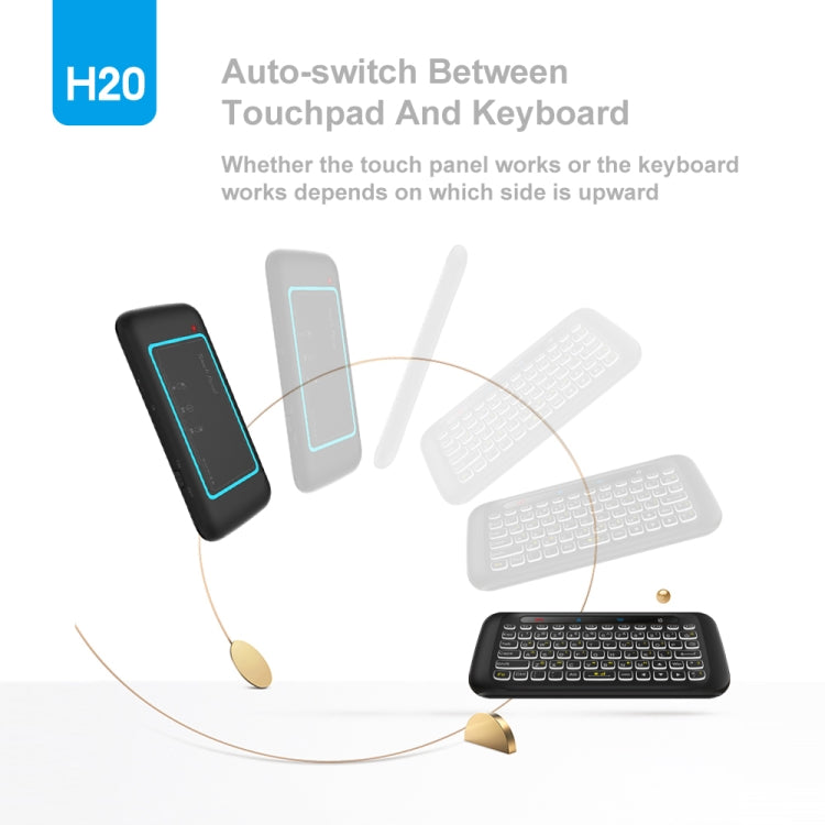 Mini teclado táctil multitáctil inalámbrico inteligente H20 de 2,4 GHz, teclado multitáctil H20 Mini teclado táctil multitáctil inalámbrico inteligente H20 de 2,4 GHz, teclado multitáctil H20