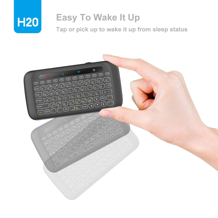 Mini teclado táctil multitáctil inalámbrico inteligente H20 de 2,4 GHz, teclado multitáctil H20 Mini teclado táctil multitáctil inalámbrico inteligente H20 de 2,4 GHz, teclado multitáctil H20