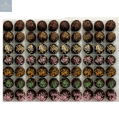 Vegan Truffles Selection - coffee, spiced rum, champagne, cherry Bakewell, orange, lime, raspberry