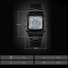 SKMEI 1381 Multifunctional Men Outdoor Business Sport Noctilucent Waterproof Digital Wrist Watch