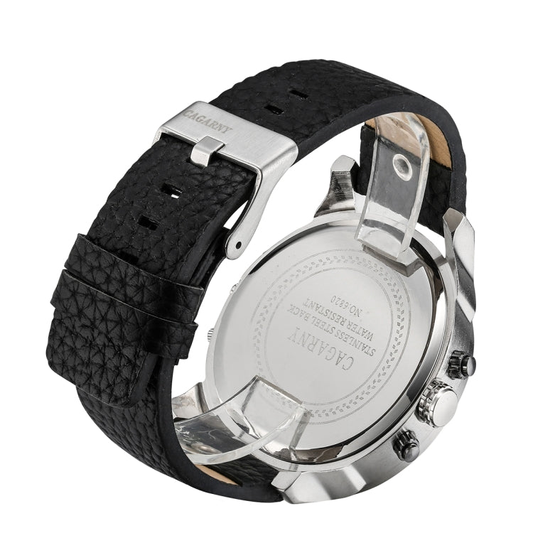 CAGARNY 6820 Fashionable Multifunctional Style Quartz Business Sport Wrist Watch with Leather Band & GMT Time & Calendar & Luminous Display for Men(Brown Band White Window) CAGARNY 6820 Fashionable Multifunctional Style Quartz Business Sport Wrist Watch with Leather Band & GMT Time & Calendar & Luminous Display for Men(Brown Band White Window)