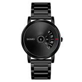 SKMEI 1260 Fashion Creative Pointer 30m Waterproof Quartz Wrist Watch with Stainless Steel Watchband