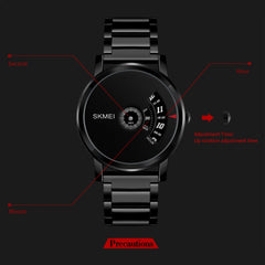 SKMEI 1260 Fashion Creative Pointer 30m Waterproof Quartz Wrist Watch with Stainless Steel Watchband
