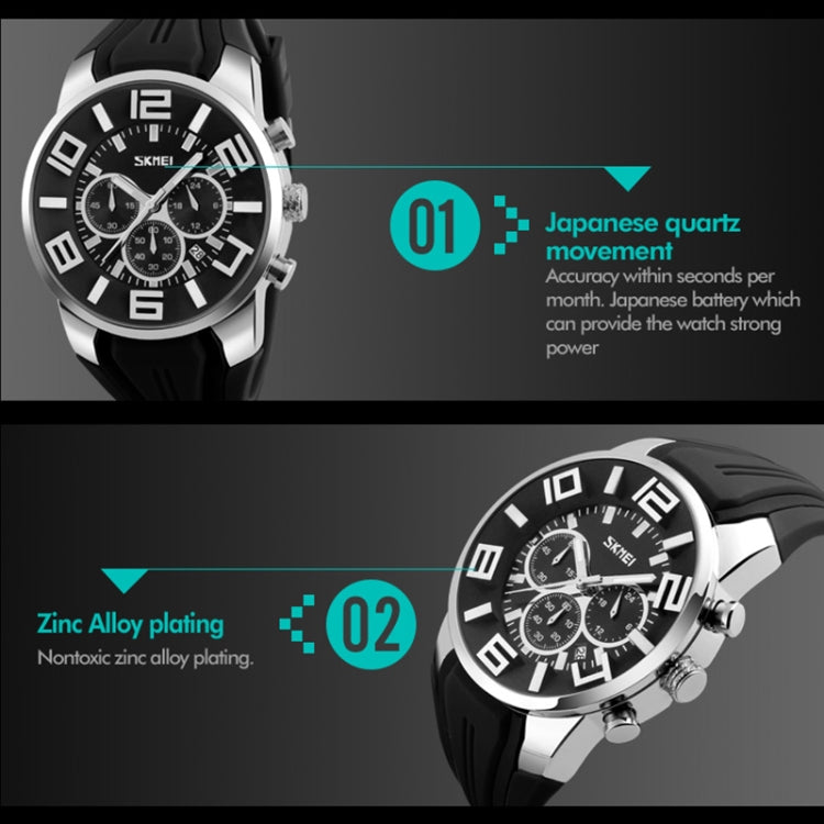 SKMEI 9128 Fashion Multifunctional 3D Large Dial Sports Wristwatch 30m Waterproof Quartz Watch SKMEI 9128 Fashion Multifunctional 3D Large Dial Sports Wristwatch 30m Waterproof Quartz Watch