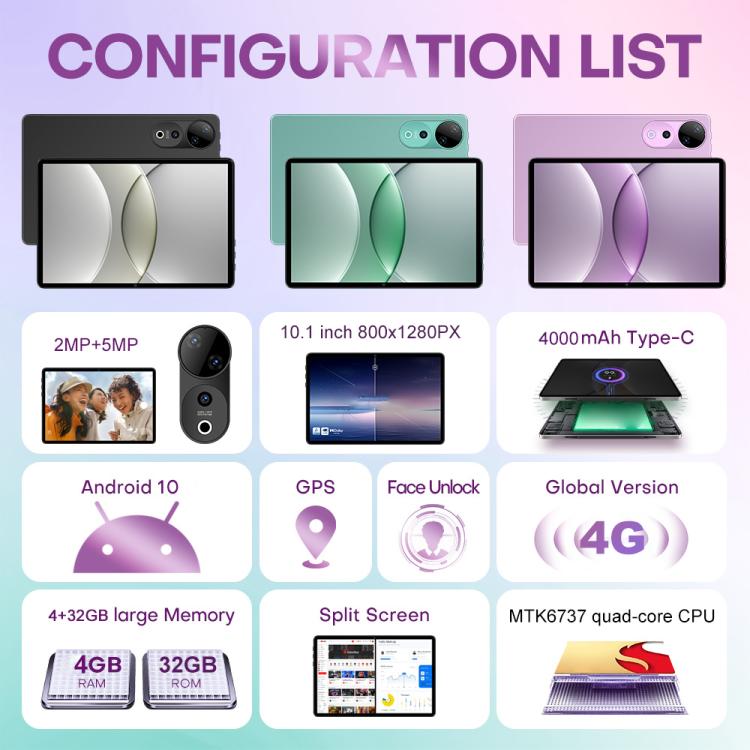 Pad 9 Ultra 10.1 inch 3G Phone Call Tablet PC, 2GB+32GB, Android 10 MTK6737 Quad Core, US Plug Pad 9 Ultra 10.1 inch 3G Phone Call Tablet PC, 2GB+32GB, Android 10 MTK6737 Quad Core, US Plug