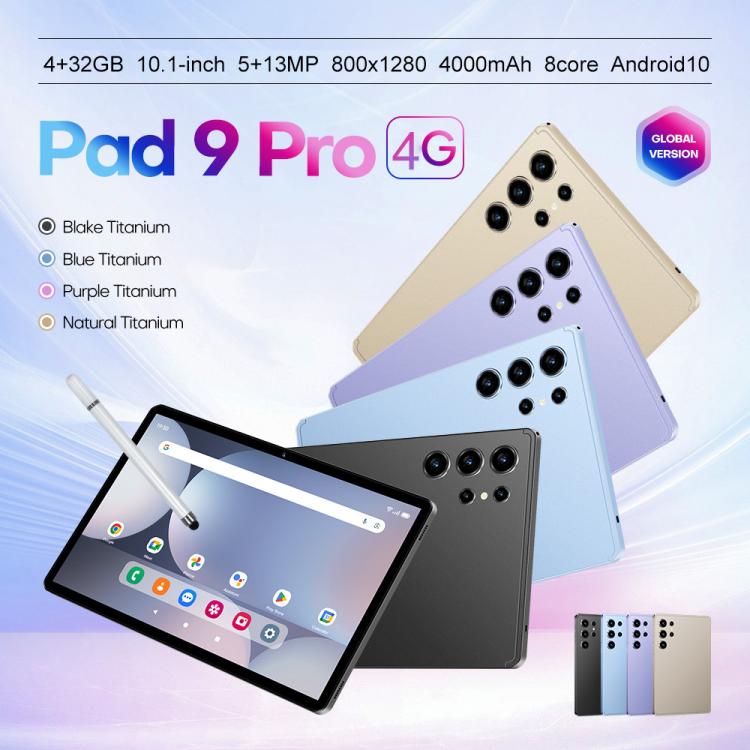 Pad 9 Pro 10.1 inch 4G LTE Tablet PC Combo Set, 4GB+32GB, Android 10 MT6755 Octa Core, with Keyboard / Mouse / Leather Case, EU Plug Pad 9 Pro 10.1 inch 4G LTE Tablet PC Combo Set, 4GB+32GB, Android 10 MT6755 Octa Core, with Keyboard / Mouse / Leather Case, EU Plug