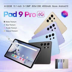 Pad 9 Pro 10.1 inch 4G LTE Tablet PC Combo Set, 4GB+32GB, Android 10 MT6755 Octa Core, with Keyboard / Mouse / Leather Case, UK Plug