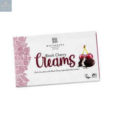 Whitakers dark chocolate covered black cherry fondant creams in carton