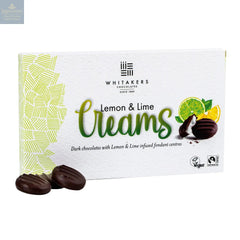 Whitakers dark chocolate covered lemon & lime fondant creams in carton