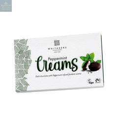 Whitakers dark chocolate covered peppermint fondant creams in carton