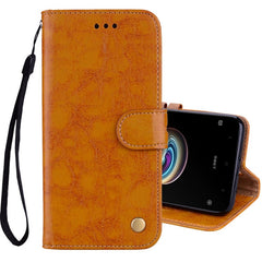 For Xiaomi  Redmi 5A Business Style Oil Wax Texture Horizontal Flip Leather Case with Holder & Card Slots & Wallet & Lanyard