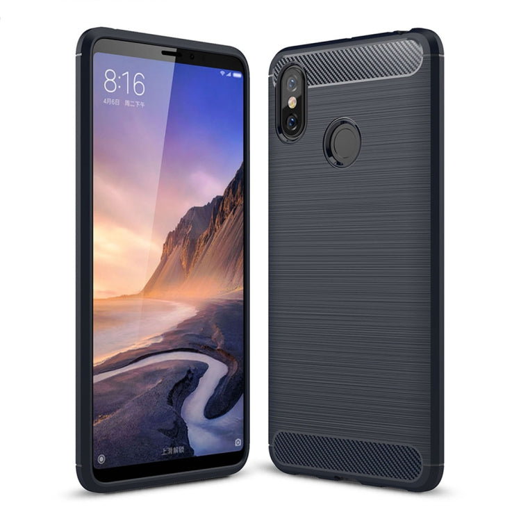 Brushed Texture Carbon Fiber Shockproof TPU Case for Xiaomi Mi Max 3, For Xiaomi Mi Max 3