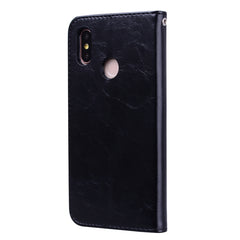 Business Style Oil Wax Texture Horizontal Flip Leather Case for Xiaomi Mi 8, with Holder & Card Slots & Wallet