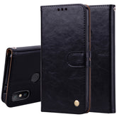 Business Style Oil Wax Texture Horizontal Flip Leather Case for Xiaomi Mi 6X / A2, with Holder & Card Slots & Wallet