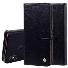Business Style Oil Wax Texture Horizontal Flip Leather Case for Xiaomi Redmi Note 5 Pro, with Holder & Card Slots & Wallet