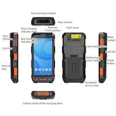 5.5 inch Android 10 IP65 Handheld Industrial Data Terminal Barcode Scanner, Style: RFID UHF + 2D Head