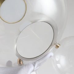 30W Creative Glass Ball Molecule Modern Lamp Personality Living Room Chandelier Soap Bubble Lamp, 14 Balls 3 Lamps, Long Plate, Size: 120 x 84cm