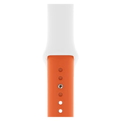 Double Colors Silicone Watch Band for Apple Watch Series 3 & 2 & 1 38mm (White+Red)