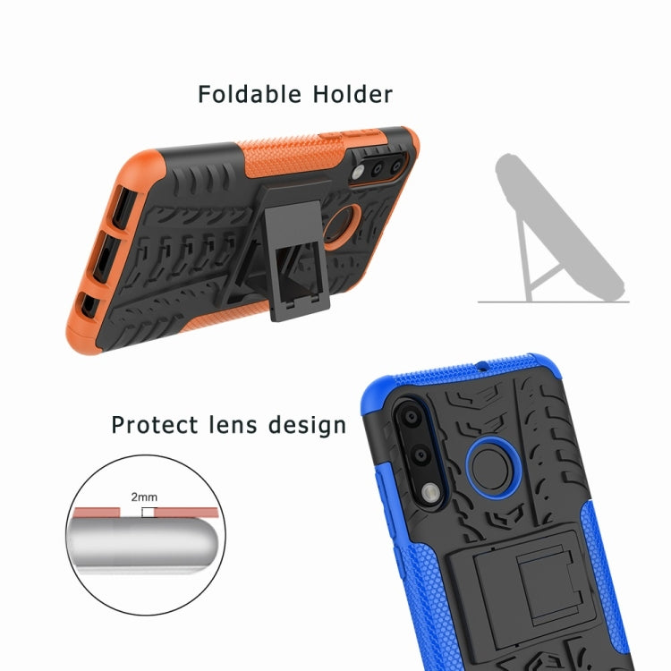 Tire Texture TPU+PC Shockproof Phone Case for Huawei P30 Lite / Nova 4e, with Holder Tire Texture TPU+PC Shockproof Phone Case for Huawei P30 Lite / Nova 4e, with Holder