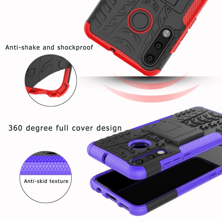 Tire Texture TPU+PC Shockproof Phone Case for Huawei P30 Lite / Nova 4e, with Holder Tire Texture TPU+PC Shockproof Phone Case for Huawei P30 Lite / Nova 4e, with Holder