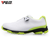 PGM Golf Breathable Rotating Buckle Sneakers Outdoor Sport Shoes for Men(Color:White Black Size:44)