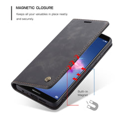 CaseMe Multifunctional Retro Frosted Horizontal Flip Leather Case for Huawei P Smart / Enjoy 7S / Honor 9 Lite, with Card Slots & Holder & Wallet, For Huawei P Smart