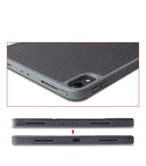 Funda de piel sintética y TPU con textura de tela de la serie Exquisite de Mutural para iPad Pro de 12,9 pulgadas (2018), con soporte de 3 pliegues y ranura para lápiz y función de suspensión y activación, para iPad Pro de 12,9 pulgadas