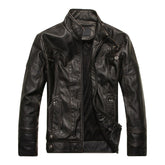 Men Plus Velvet Fashion Leather Jacket Motorcycle Coat